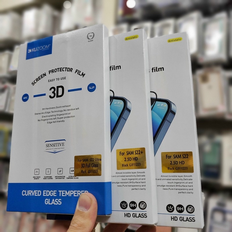 Kính cường lực Kuzoom Samsung s23 Ultra, FE,S22, S22 Plus, S22 Ultra Full màn hình siêu mỏng cảm ứng siêu mượt