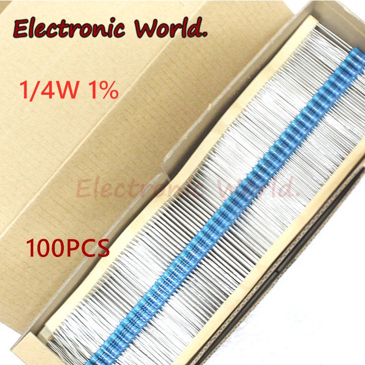 Set 100 Linh Kiện Điện Trở 1/4W 1% 1K2K 10K 4.7K100K 2.2 5.1K Euro 1R 2.2K 4.7R 4.7R 10R 3K 22R 22K 47R 47K 100R 3.3K 3.3K