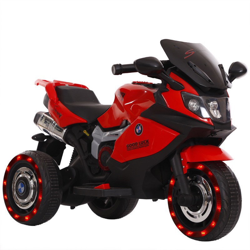 Xe máy điện 3 bánh LB-518 moto đạp ga cho bé tự lái vận động (Đỏ-Trắng-Xanh)