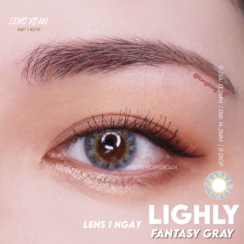 LENS 1 NGÀY LIGHLY FANTASY GRAY- LENS TOWN ( LENS XOẮN)