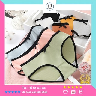 Quần lót nữ cotton cao cấp trơn viền đen toàn viền, quần lót cotton kháng khuẩn co giãn 4 chiều thoáng khí BB Store