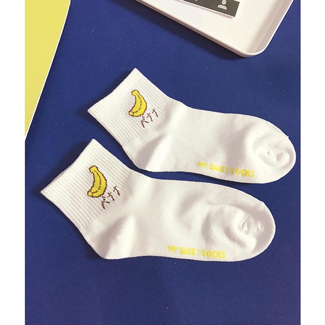 Porozi  Vớ  in họa tiết trái cây hoạt hình phong cách Hàn Quốc dễ thương dành cho nữ