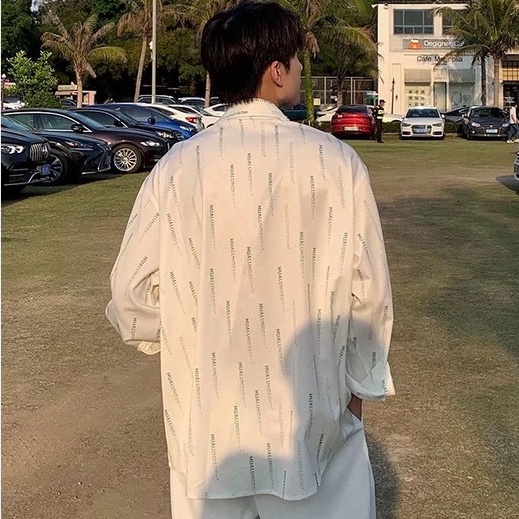Áo Sơ Mi Nam Dài Tay Họa Tiết Hoa Văn High Quality Shirt For Men And Women Unisex Wide Korean Ice Silk Satin Tops