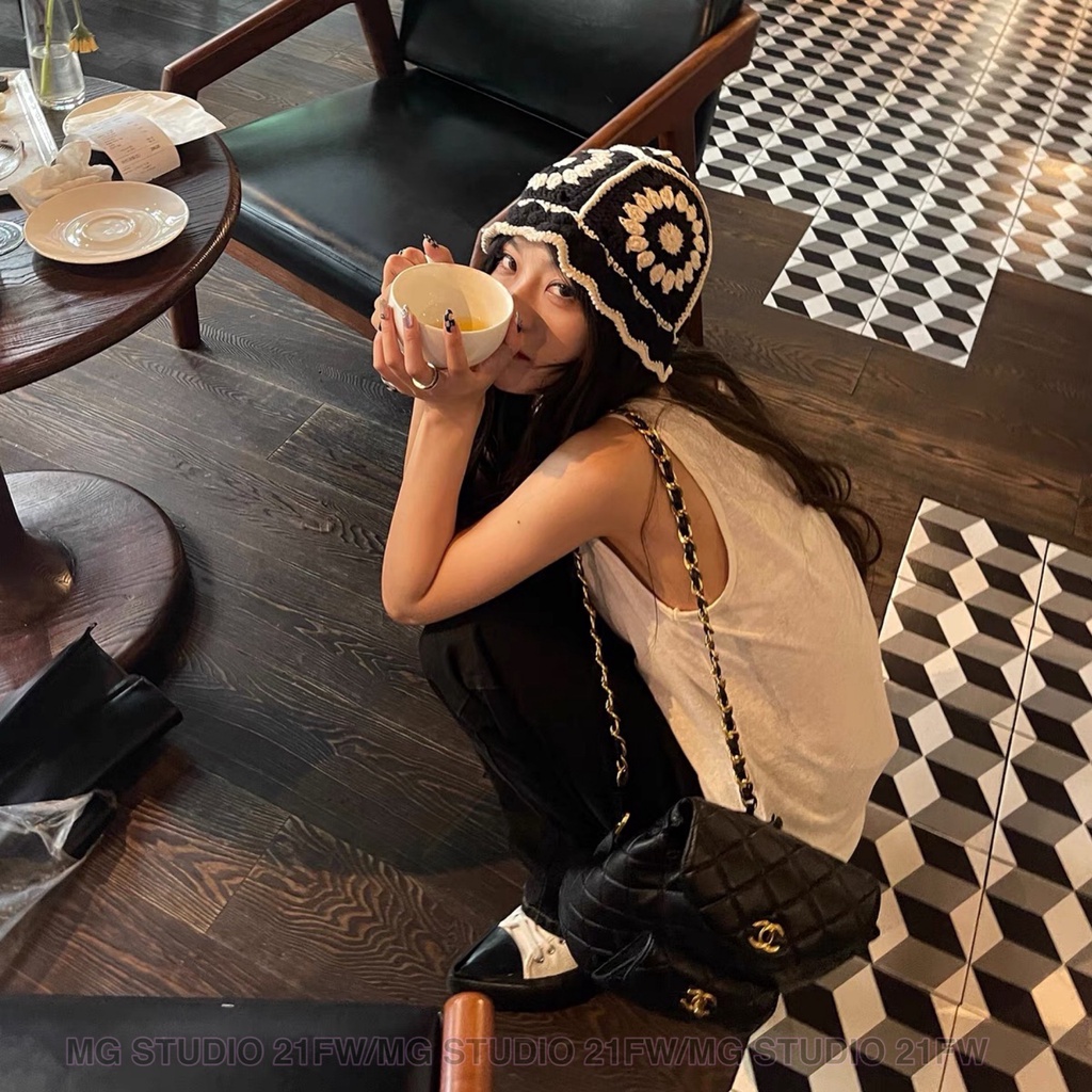 Nón tai bèo Mg Studio kiểu retro thêu hoa một tùy chọn