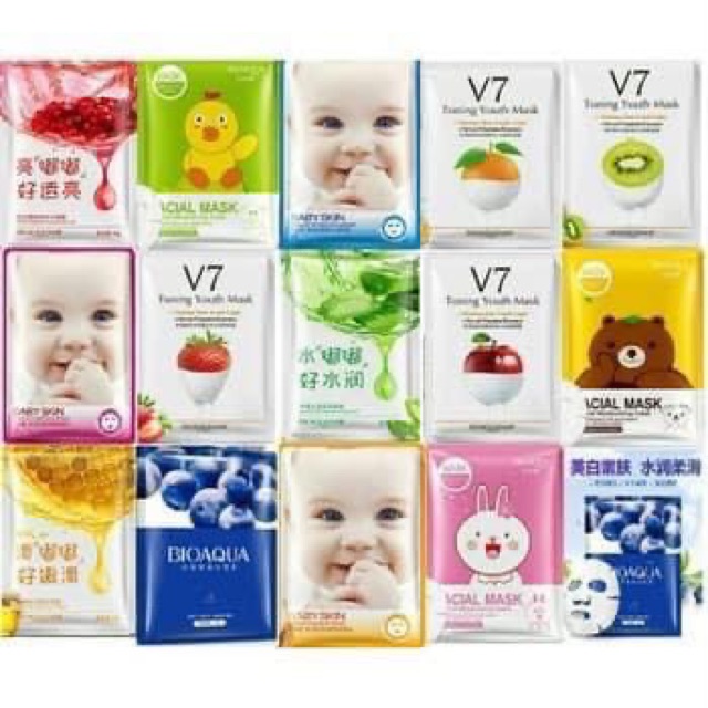 Combo 10-50 miếng mặt nạ cao cấp Nội địa Trung hàng có sẵn- Bioaqua, Images, One Spring, Babig