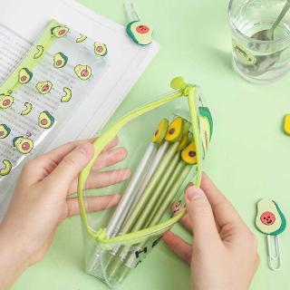 Túi đựng bút in họa tiết trái bơ dễ thương cho học sinh