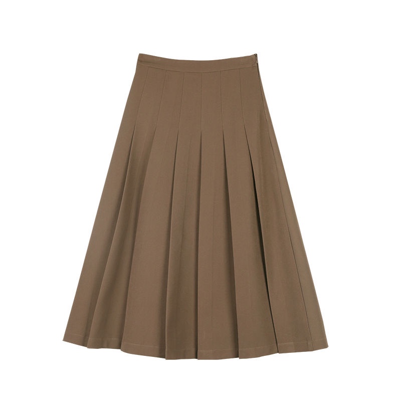 Set Áo Khoác Vest Màu Trơn + Chân Váy Xếp Ly Lưng Cao Thời Trang Hàn Quốc