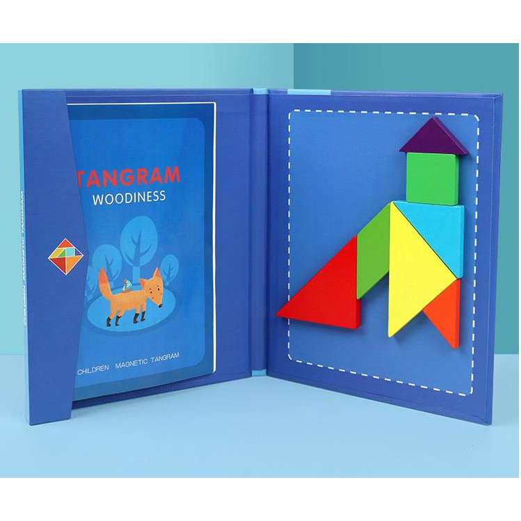 ĐỒ CHƠI XẾP HÌNH GỖ TƯ DUY TANGRAM 7 MẢNH ĐỒ CHƠI GỖ THÔNG MINH