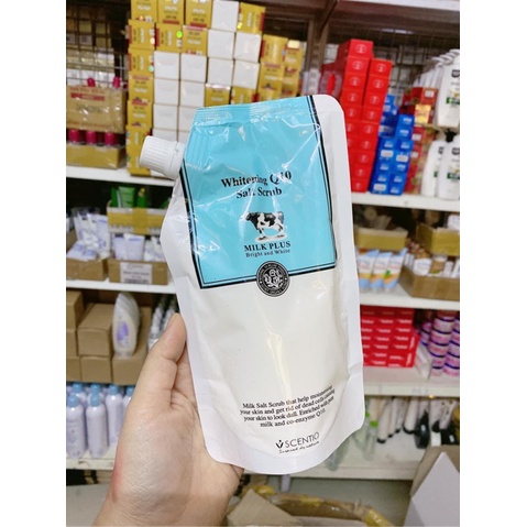 Muối tắm sữa bò vỏ xanh Whitening 300g tẩy da chết body