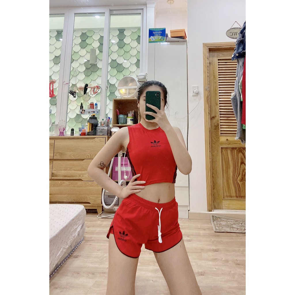 Áo Croptop Tập Gym Yoga Aerobic Nữ Vải Thun Poly Co Dãn Tốt Tôn Dáng Eva Bin Sports A026