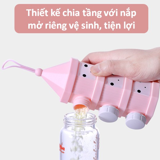 Hộp chia sữa tòa lâu đài 3 tầng và 4 tầng cho bé