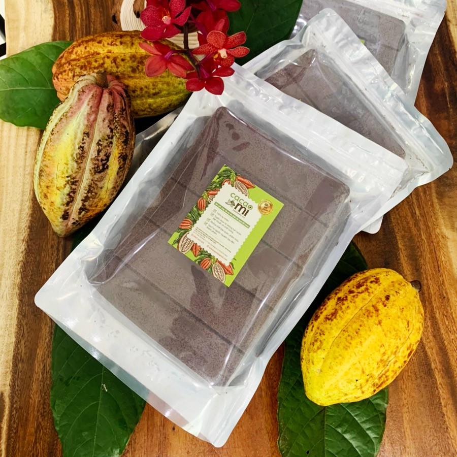 Cacao mass ca cao tươi không đường CacaoMi nguyên chất 100% nguyên liệu làm chocolate socola chuẩn xuất khẩu - 1kg