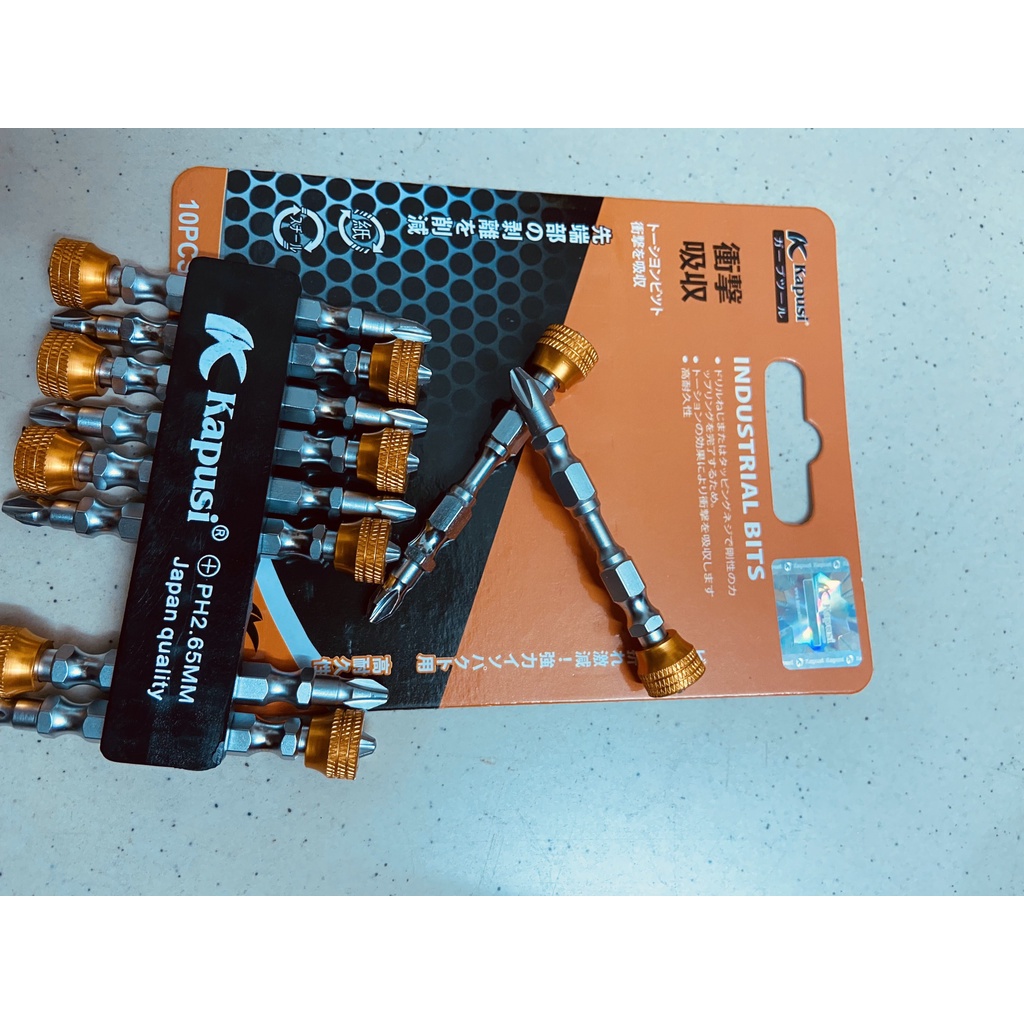 MŨI VÍT 2 ĐẦU PH2X65MM KÈM ĐẦU NAM CHÂM TỐT- MŨI VÍT 2 ĐẦU KÈM ĐẦU TỚI HẠN TỪ TÍNH KAPUSI