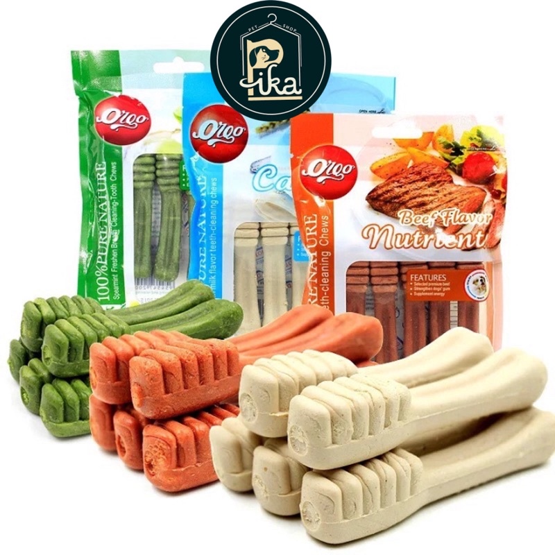 Xương gặm Orgo nhiều vị dành cho thú cưng, gặm sạch răng - Pika Petshop