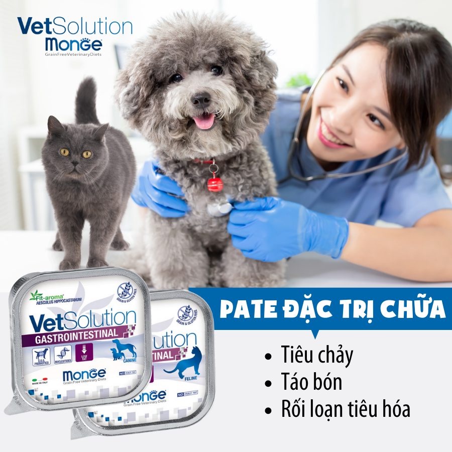 [150gr] Pate Monge Vet Solution hỗ trợ cho chó bệnh tiêu hóa, tiết niệu, phục hồi