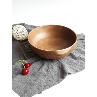 [BÁT GỖ KEO, TÔ GỖ ĐỰNG SALAD SIZE LỚN 23x9cm, 20x7cm GỖ KEO, MÀU NÂU, BỀN ĐẸP]