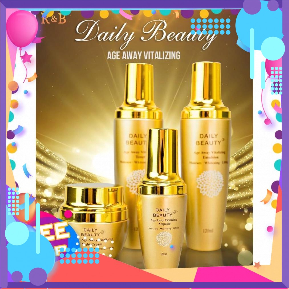 (hot)Mỹ phẩm R&B nhập khẩu hàn quốc Chính Hãng: Bộ sản phẩm trẻ hóa làn da Daily Beauty Age Away Vitalizing R&BCòn hàng