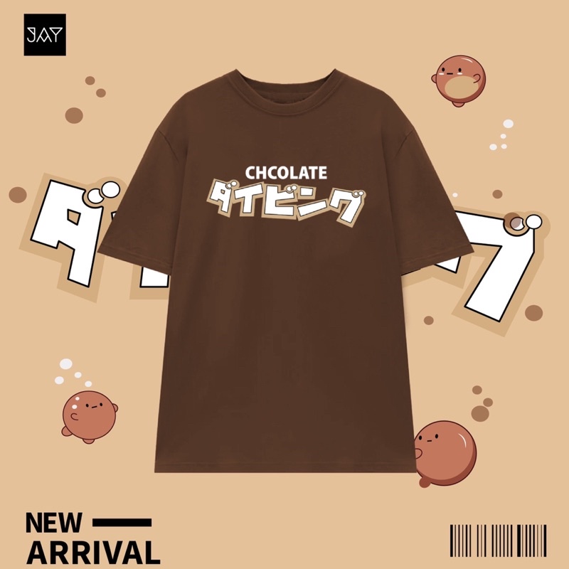 Áo Thun Tay Lỡ Unisex TRÀ SỮA màu NÂU CHOCO 🧋/Nam nữ unisex/ Áo phông cổ tròn form rộng Jaystoree ❤️