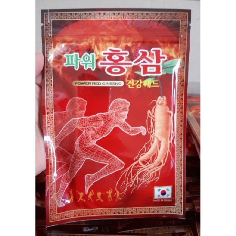 Cao Dán Hồng Sâm Korea Power Ginseng Hàn Quốc, Túi Màu Đỏ 20 Miếng, Giúp Giảm Đau Nhanh An Toàn Hiệu Quả