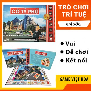 Trò chơi Board game Cờ Tỷ Phú Monopoly Monopoly phiên bản tiếng Việt loại đẹp, chơi từ 2 - 6 người