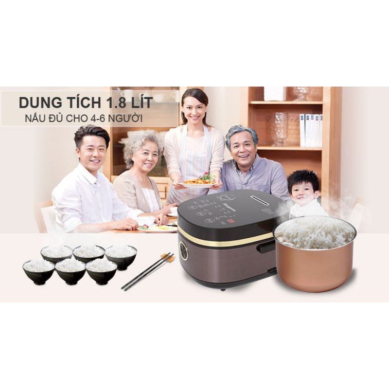 Nồi cơm điện cao tần Kangaroo KG599N - trưng bày  chính hãng-bảo hành 12 tháng - Dung tích nồi:1.8 lít