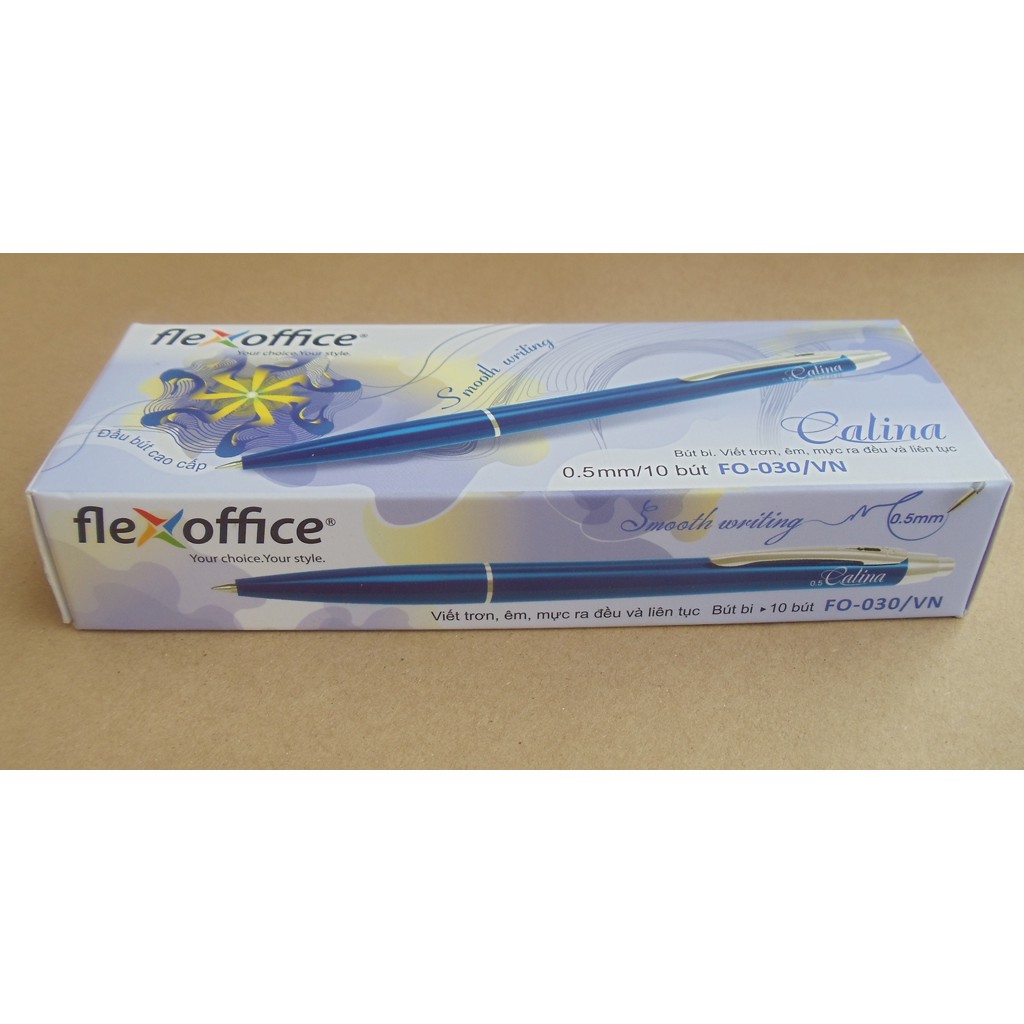 Vỉ 2 Cây Bút Bi Flexoffice Calina FO-030 cam kết hàng công ty