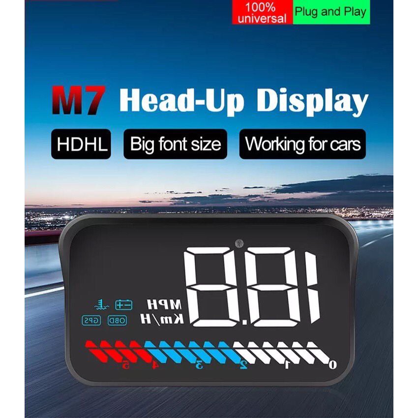 HUD M7 Ô tô Hiển Thị Tốc Độ Kết Nối OBD + GPS ( RẺ VÔ ĐỊCH)