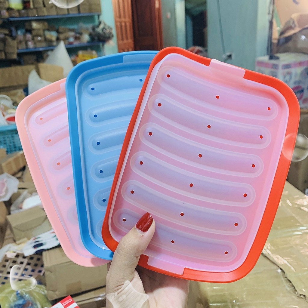 Khuôn xúc xích silicon chịu nhiệt làm xúc xích, lạp xưởng cho bé ăn dặm
