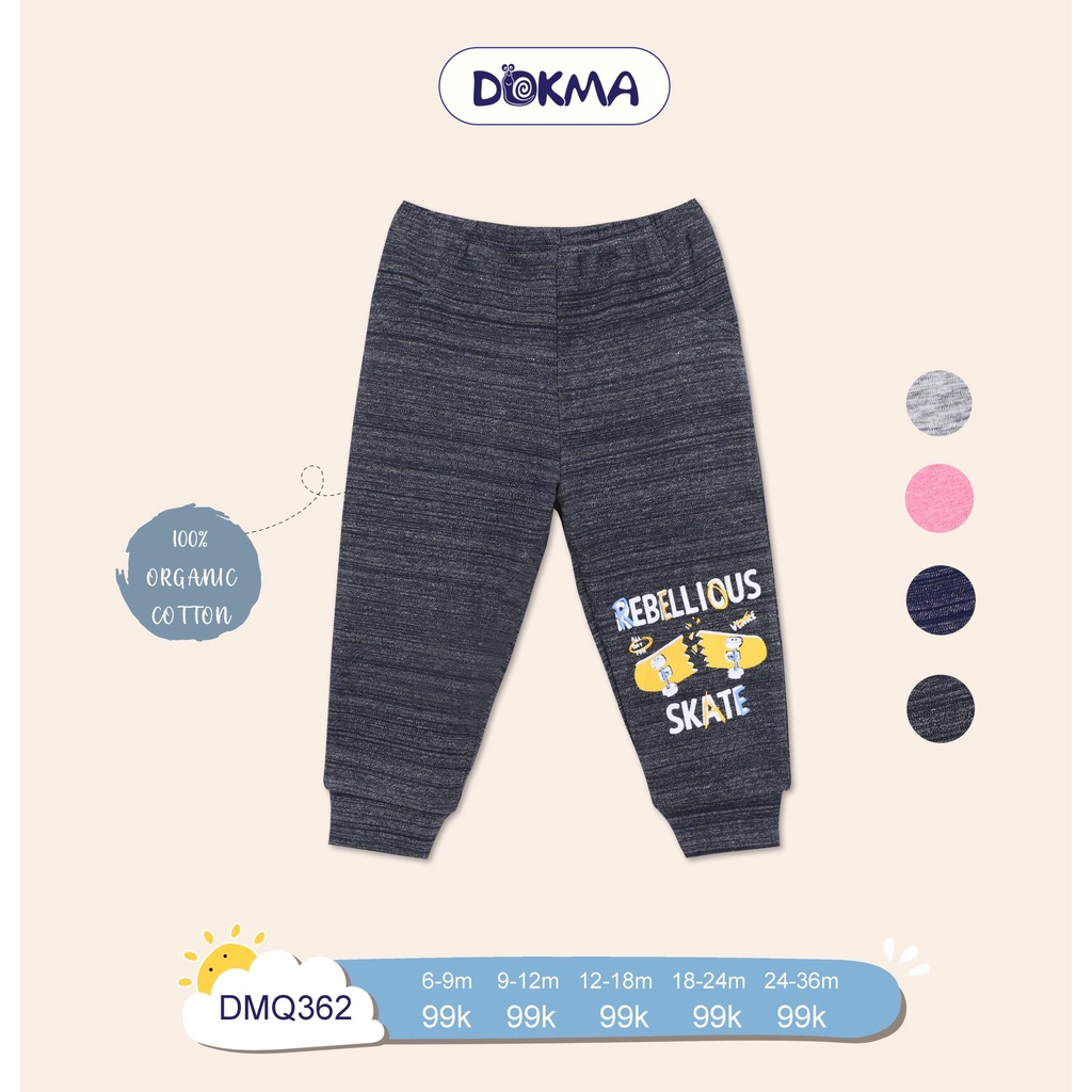 (6-36m) Quần dài vải cotton dày vừa bo ống- DOKMA