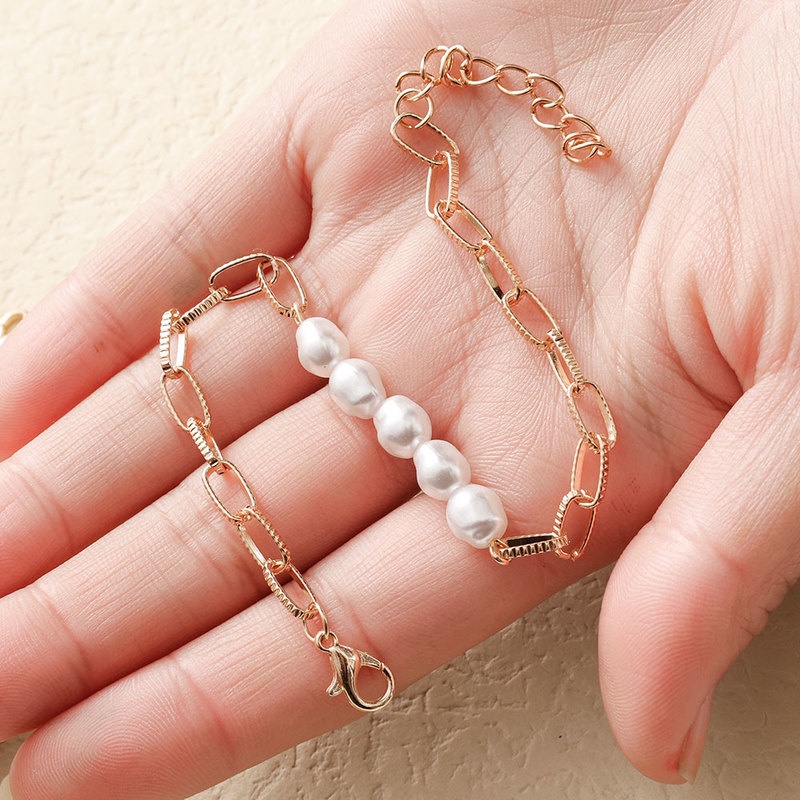 Vòng Đeo Tay Hạt Ngọc Trai Nhiều Lớp Phong Cách Bohemian Thời Trang Cho Nữ
