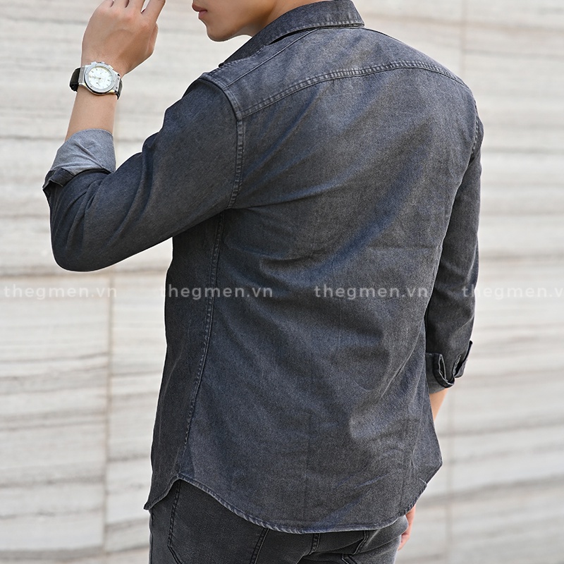 Áo khoác sơ mi nam The GMEN Kaki Double Pocket Shirt chất vải kaki 100% cotton