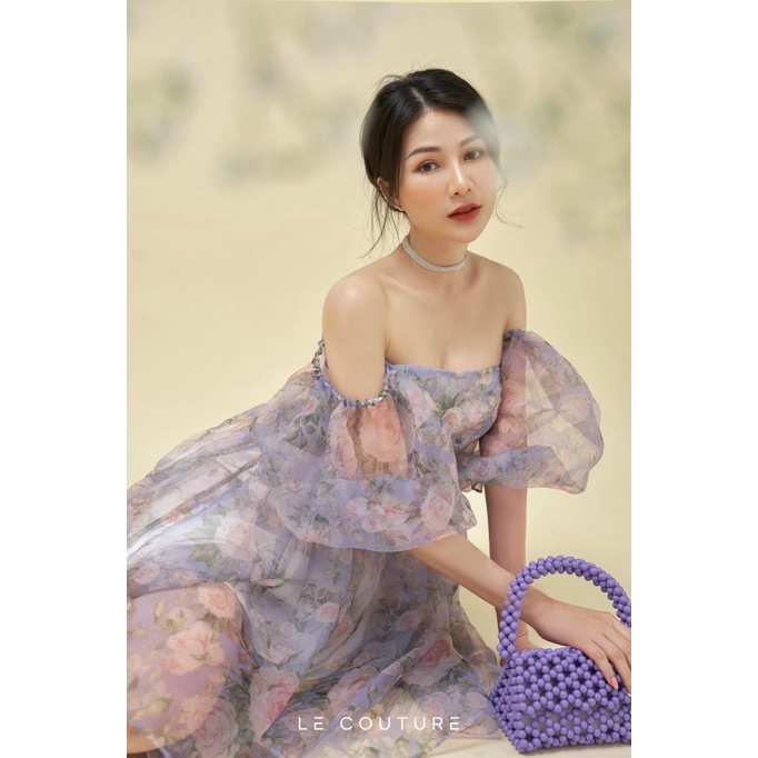 (Mẫu Mới) Hàng Về Hàng Về --- Sale 50% Cho Mẫu Đầm Voan Kiếng Tơ Tay Bồng Trễ Vai Siêu Xinh UP h.h.p