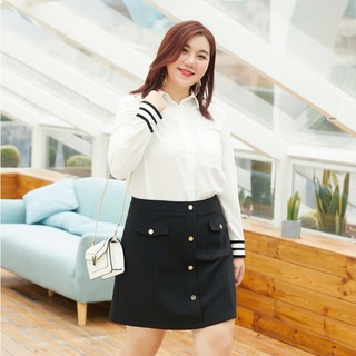 Áo sơ mi viền kẻ tay cho người béo mập - ABEO091