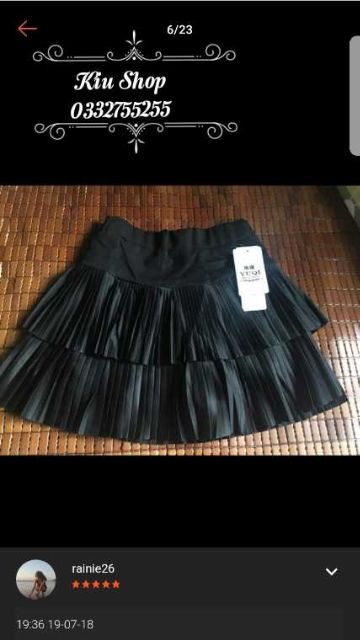 Chân váy 2 tầng dập ly có quần trong - Chân váy ngắn xếp ly QC sang chảnh | BigBuy360 - bigbuy360.vn