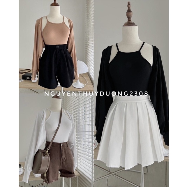 [NEW]SET CADIGAN THUN TĂM TAY BỒNG MIX ÁO YẾM SIÊU XINH