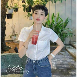 Áo sơ mi tay ngắn cực kì cute phù hợp phối đồ