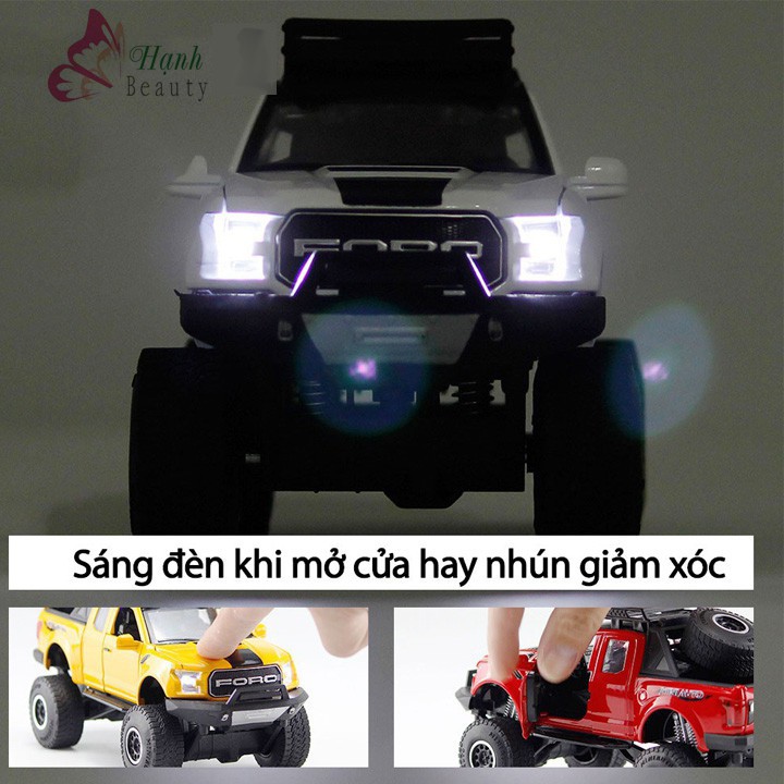 Xe mô hình bán tải Ford F150 Offroad 1:32 bằng sắt có đèn và âm thanh