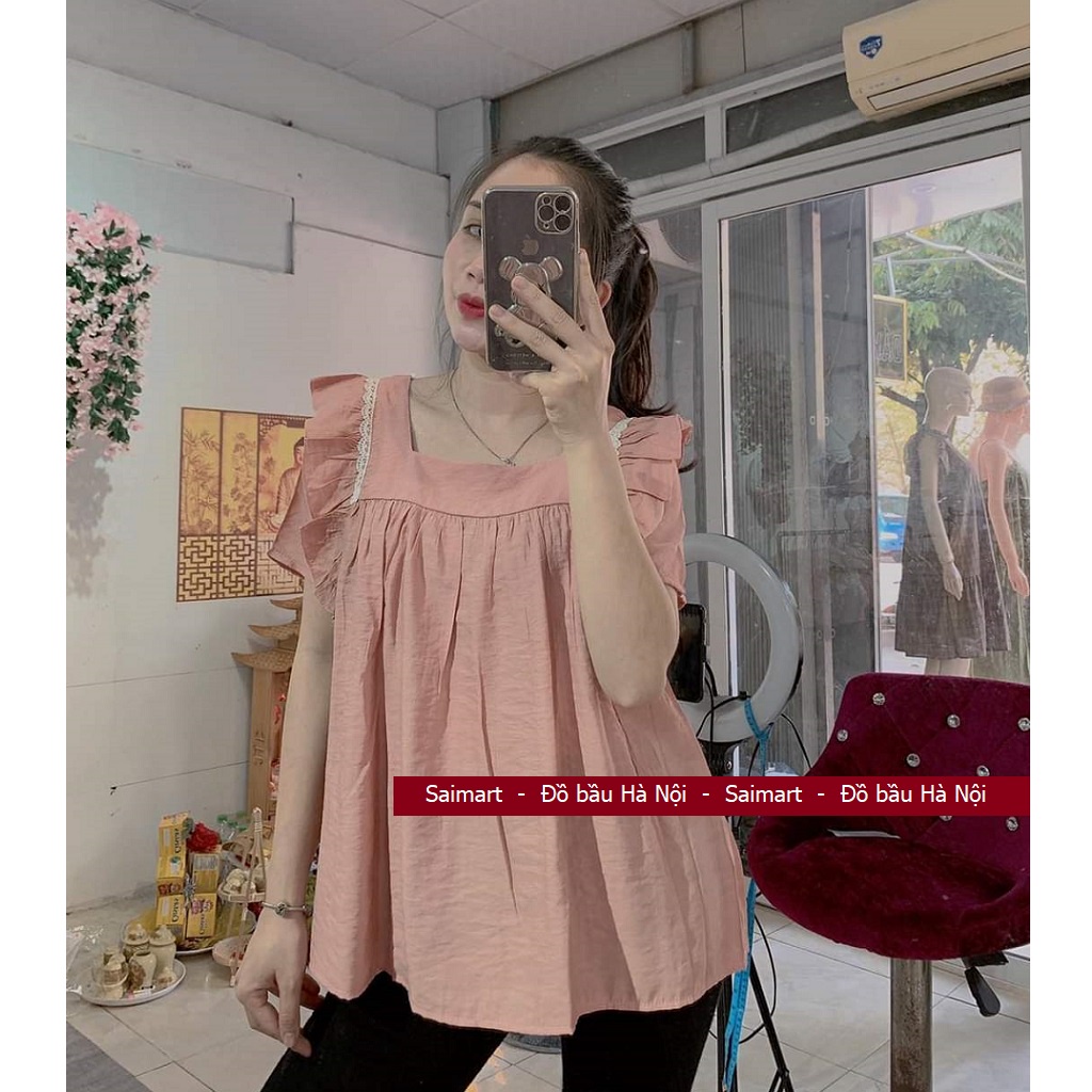 Áo bầu mẫu mới, chất đũi lụa mềm mát, dáng xinh. Freesize dưới 67kg