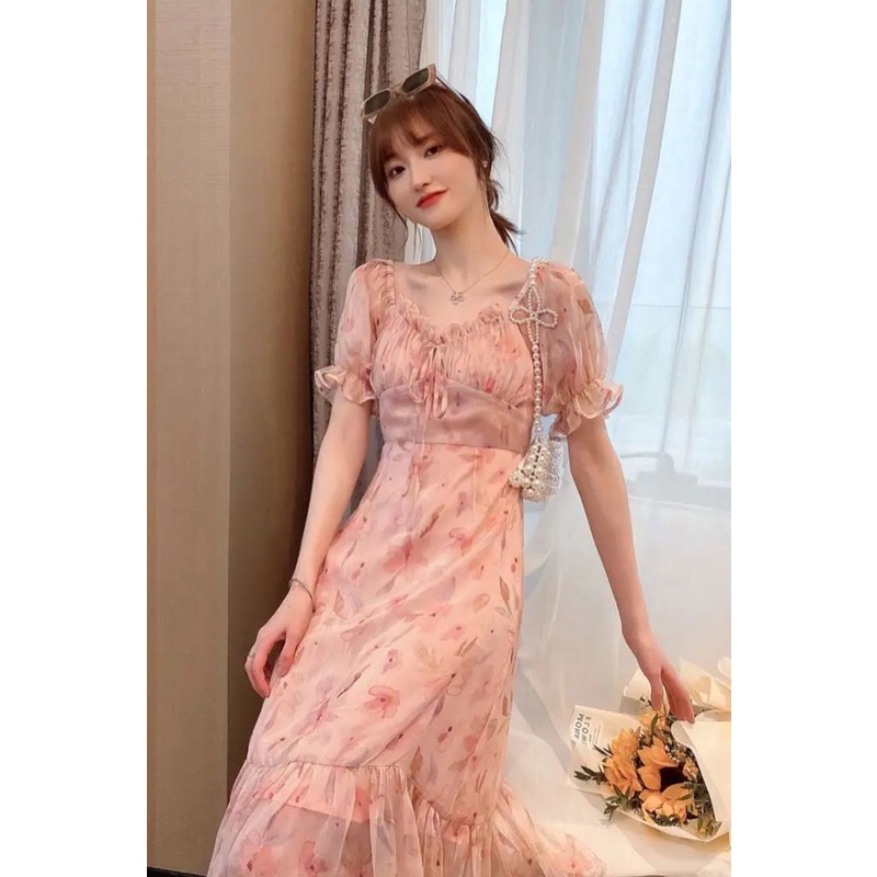 váy maxi hoa cao cấp hàng QC (V08)