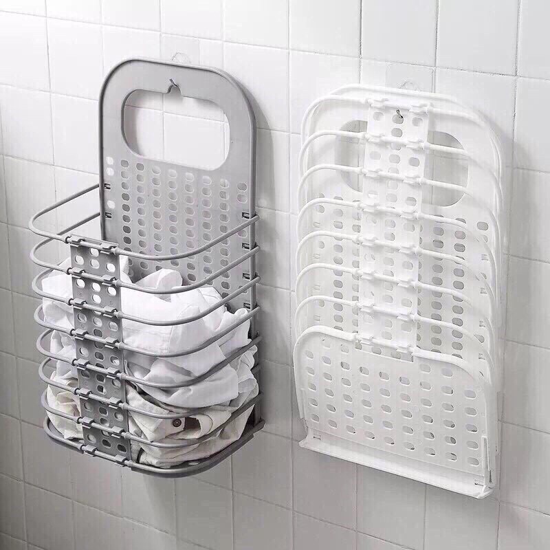 Giỏ Đựng Đồ Treo Tường Gấp Gọn 3379-1, Giỏ Treo Quần Áo Thông Minh Có Kèm Miếng Dán CamCamHome