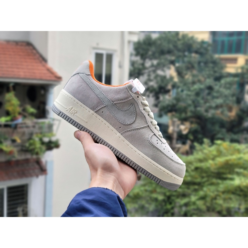 Giày Thể Thao Air Force 1 (Af1) Xám Lót Cam Cao Cấp Fullbox