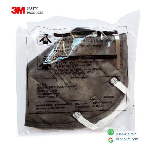 3M 9542V+KN95 [Lẻ]-khẩu trang 3M chính hãng chống dịch, chống bụi mịn PM2.5 quai chun đeo qua đầu