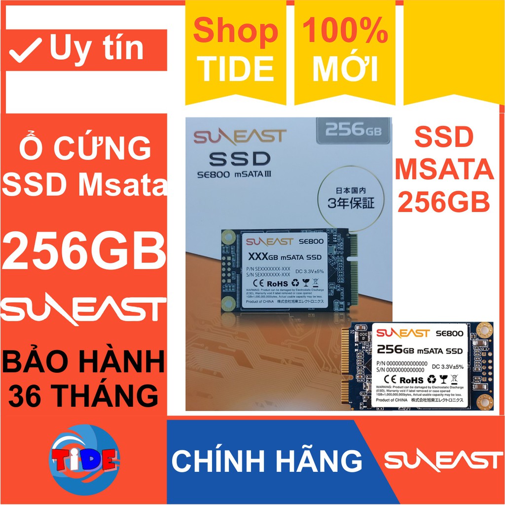 Ổ cứng SSD mSATA SunEast 256GB nội địa Nhật Bản – CHÍNH HÃNG – Bảo hành 3 năm – mSata3 SSD chính hãng