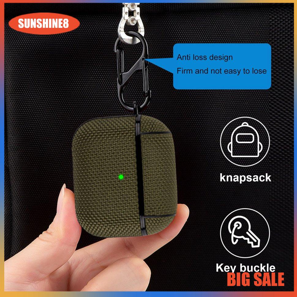 【SUN】Headphone Cover With Carabiner Nylon Cases For Airpods3 Wireless Earphone Case