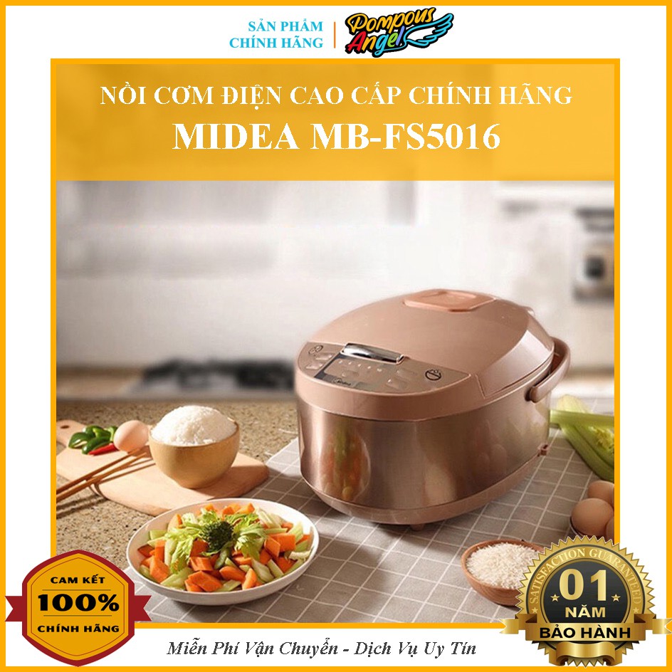 Nồi cơm điện từ đa năng thông minh MIDEA MB-FS5016 1.8L vỏ inox dễ vệ sinh , lòng nồi dày c