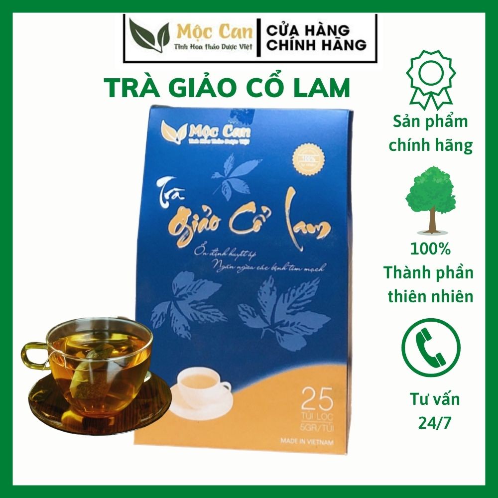 Trà Túi Lọc- Trà Giảo Cổ Lam Mộc Can - Ổn Định Huyết Áp, Ngừa Bệnh Tim Mạch, Xơ Vữa Động Mạch, Ngủ Ngon Hơn