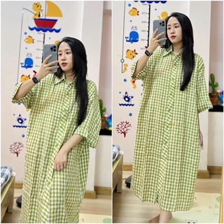 Đầm sơmi suông caro