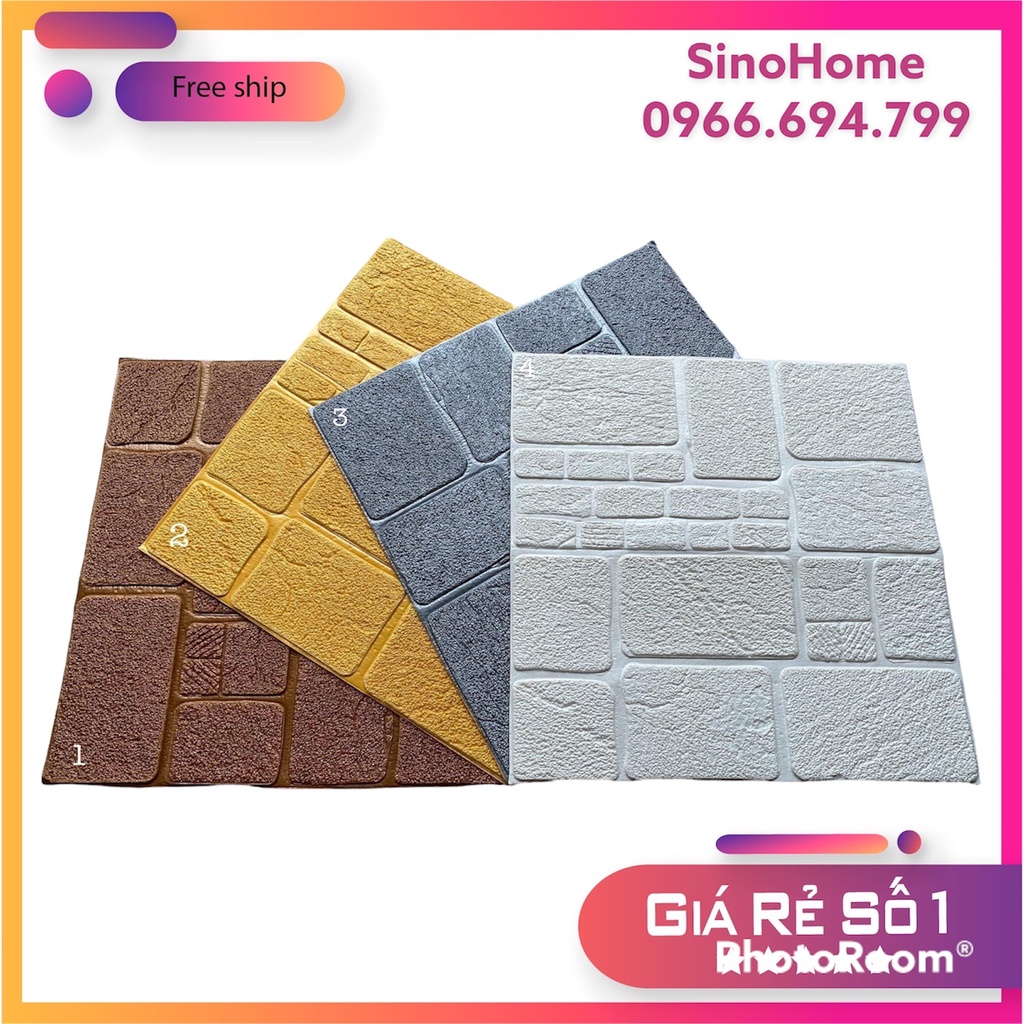 Xốp dán tường giả Bê tông 6mm - Loại nội địa TQ