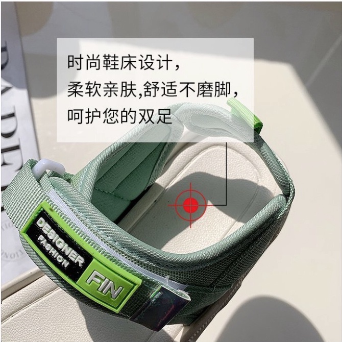 Sandal Fin 2 quai ngang dép quai hậu đi học