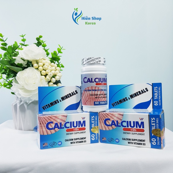 Viên uống bổ xung canxi và vitamin D3 CALCIUM của MỸ HỘP 60 VIÊN